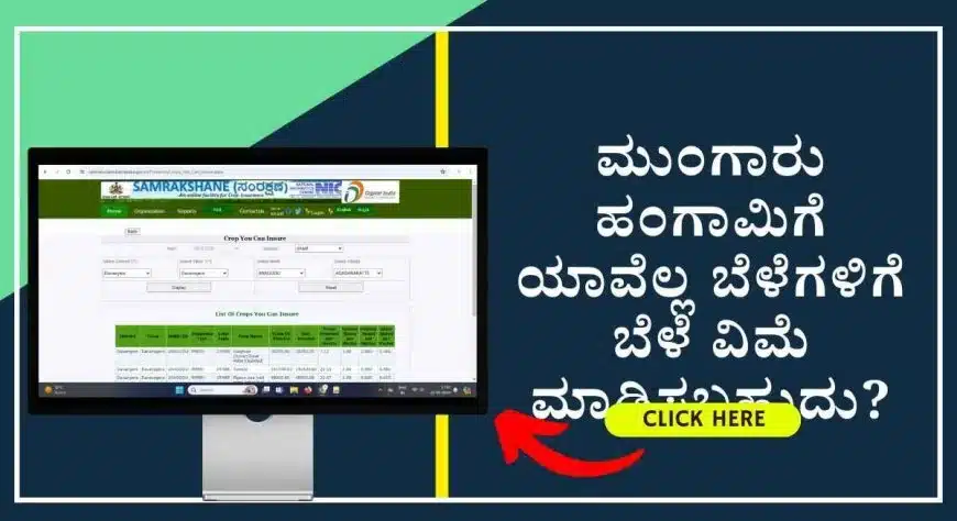 Crop insurance-2024: ಮುಂಗಾರು ಹಂಗಾಮಿಗೆ ಯಾವೆಲ್ಲ ಬೆಳೆಗಳಿಗೆ ಬೆಳೆ ವಿಮೆ ಮಾಡಿಸಬಹುದು ಎನ್ನುವ ವಿವರ ಬಿಡುಗಡೆ!