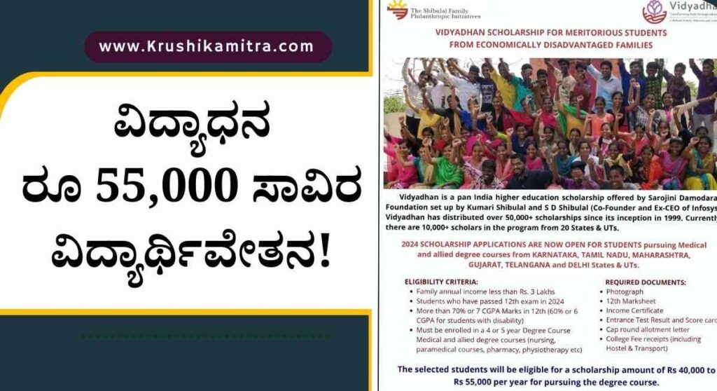 Scholarship application- ವಿದ್ಯಾಧನ ರೂ 55,000 ಸಾವಿರ ವಿದ್ಯಾರ್ಥಿವೇತನ ಪಡೆಯಲು ಅರ್ಜಿ ಆಹ್ವಾನ!