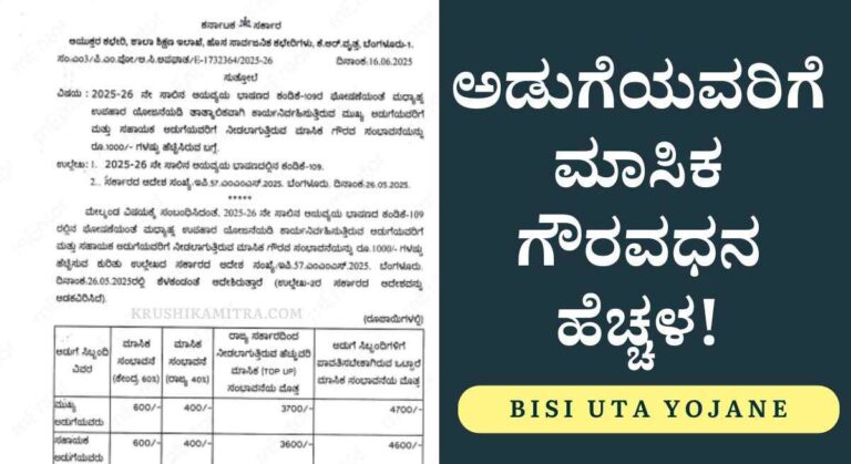 Bisi uta yojana-ಬಿಸಿಯೂಟದ ಅಡುಗೆಯವರಿಗೆ ವೇತನ ಹೆಚ್ಚಳ ಮಾಡಿದ ಸರ್ಕಾರ!