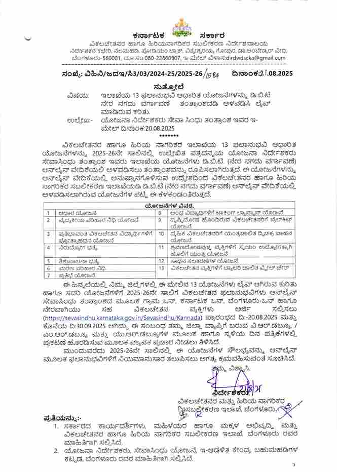 handicap candidate subsidy yojana