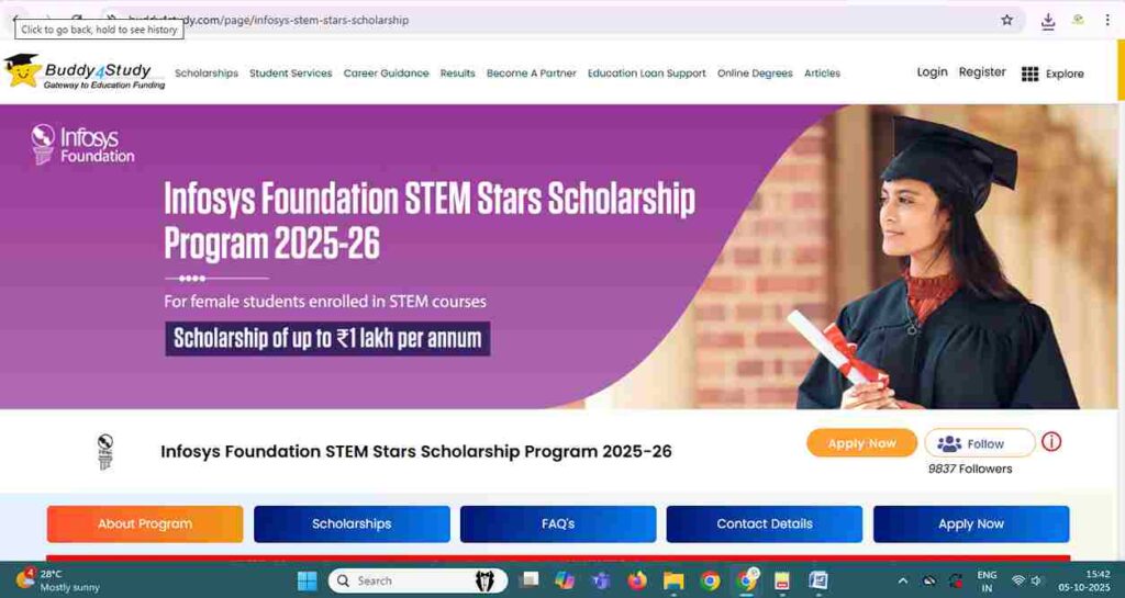 Infosys Scholarship Application