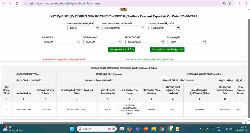 Village Wise Parihara Farmers List
