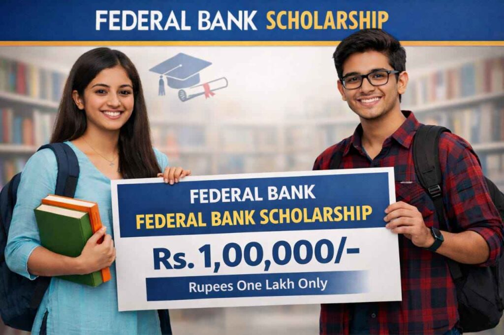 Federal Bank Scholarship-ಫೆಡರಲ್ ಬ್ಯಾಂಕ್ ವತಿಯಿಂದ 1 ಲಕ್ಷ ವಿದ್ಯಾರ್ಥಿವೇತನ ಪಡೆಯಲು ಅವಕಾಶ!