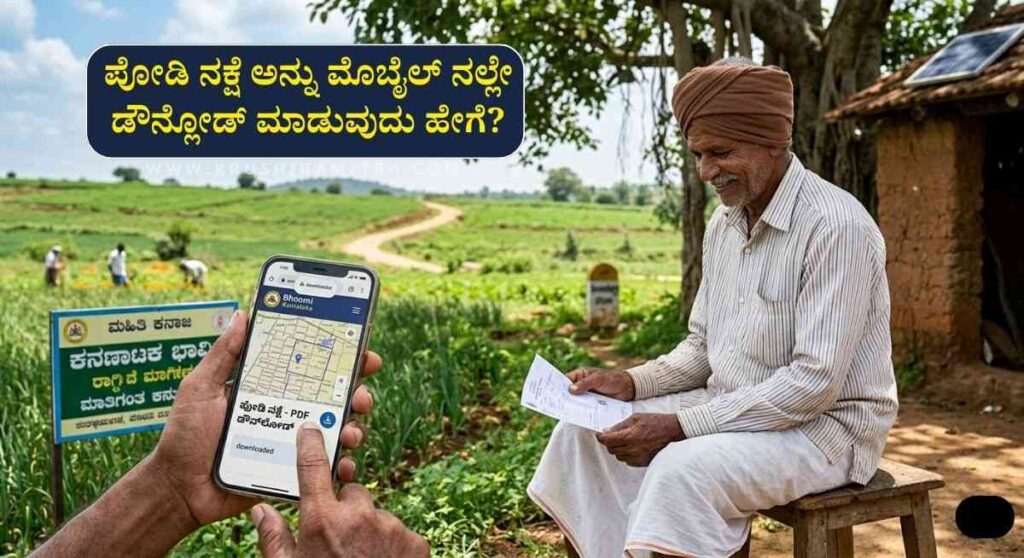 Podi Nakshe-ಇನ್ಮುಂದೆ ಮೊಬೈಲ್‌ನಲ್ಲೇ ಪಡೆಯಿರಿ ಪೋಡಿ ನಕ್ಷೆ! ಕಚೇರಿ ಅಲೆದಾಟಕ್ಕೆ ಬಿತ್ತು ಬ್ರೇಕ್!