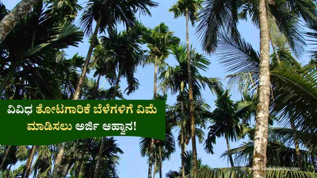Horticulture Crop Insurance-ಅಡಿಕೆ ಸೇರಿದಂತೆ ವಿವಿಧ ತೋಟಗಾರಿಕೆ ಬೆಳೆಗಳಿಗೆ ಬೆಳೆ ವಿಮೆಗೆ ಅರ್ಜಿ ಆಹ್ವಾನ!